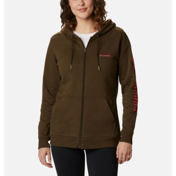 Columbia Ženske Majice S Kapuljačom - Logo Full Zip Maslinasto Zelene | CVPR-83241